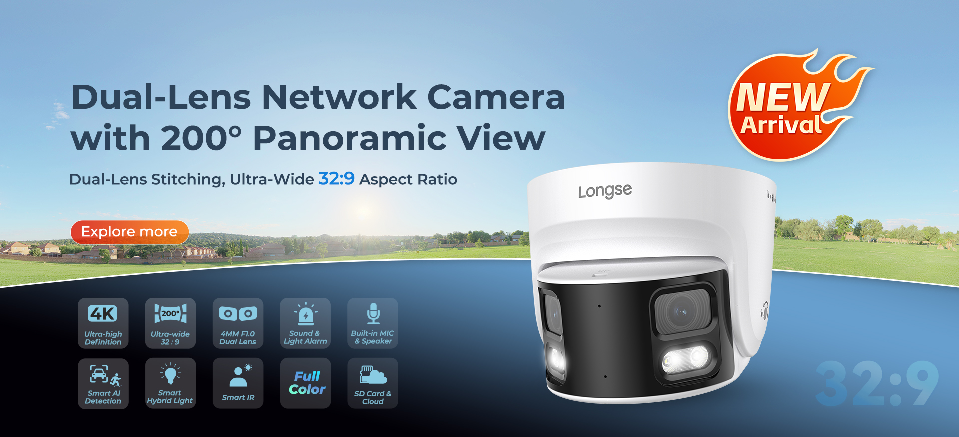 Dual-Lens Panoramic Network Camera